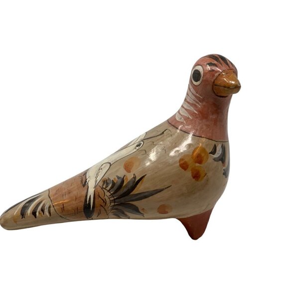 Tonala Mexican Bird Folk Art Pottery Pheasant Design Vintage Hand Painted - Picture 13 of 16